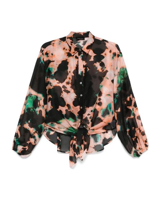 Roberto Collina Black Abstract-Print Shirt
