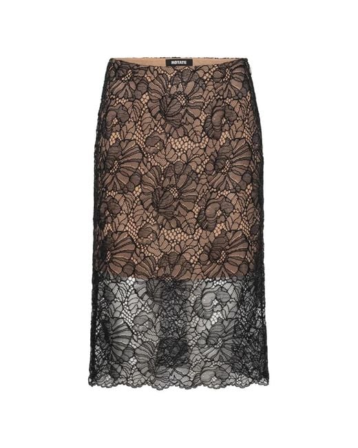 ROTATE BIRGER CHRISTENSEN Brown Lined Mini Zip Closure Skirt