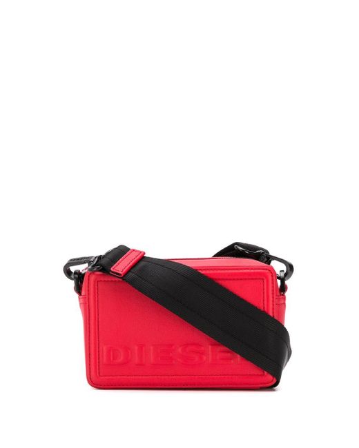 DIESEL Square Cross-body Bag In Leather in Red | Lyst