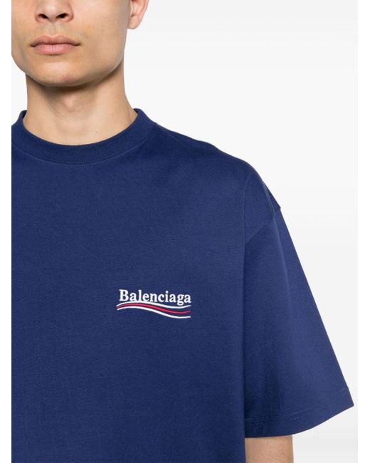 Balenciaga Blue Political Campaign Cotton T-shirt for men