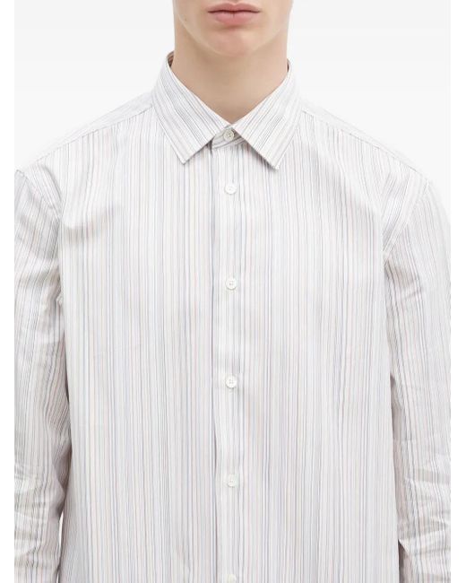 Paul Smith White Pinstripe Long-Sleeve Shirt for men