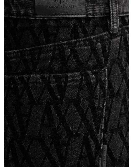ARMANI EXCHANGE Black Patterned Jeans