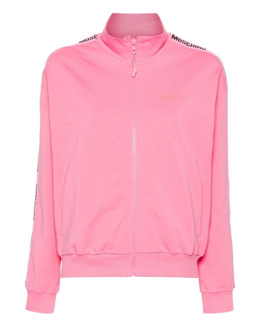 Moschino Pink Logo-tape Cotton Jacket