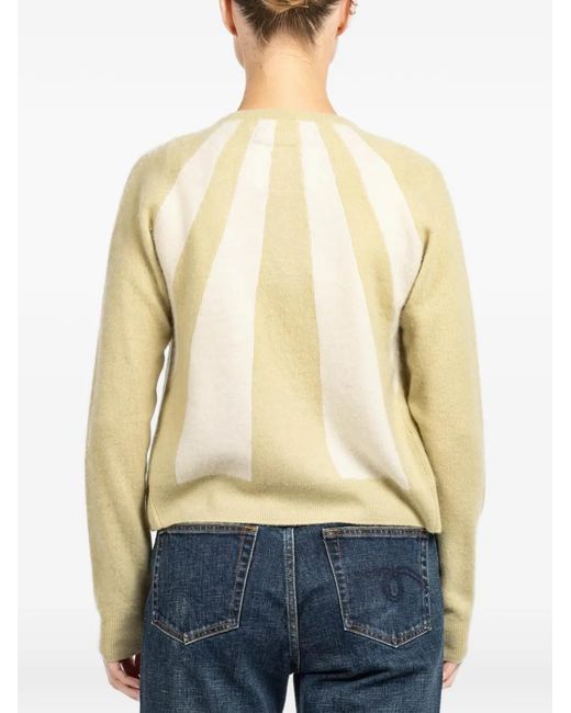 Frenckenberger White Striped-Sun Cardigan