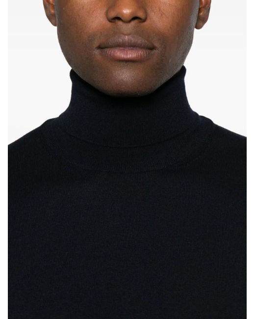 Gran Sasso Black Roll-Neck Sweater for men