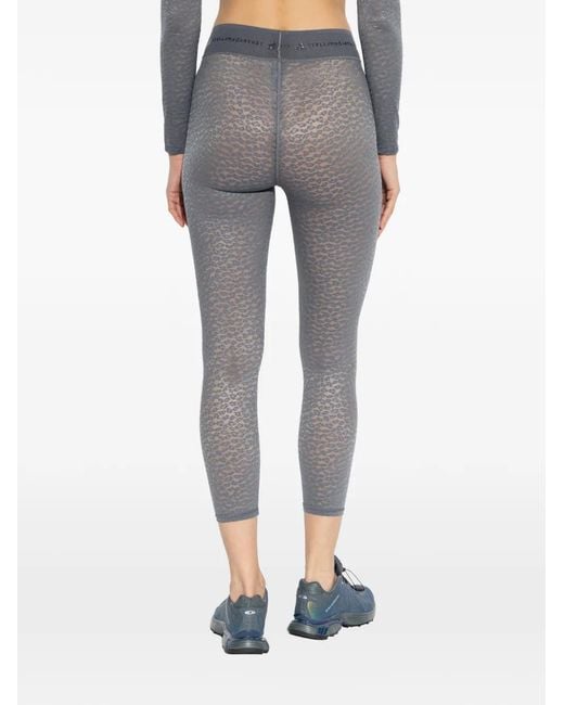 Adidas By Stella McCartney Blue Printed Waistband Leggings