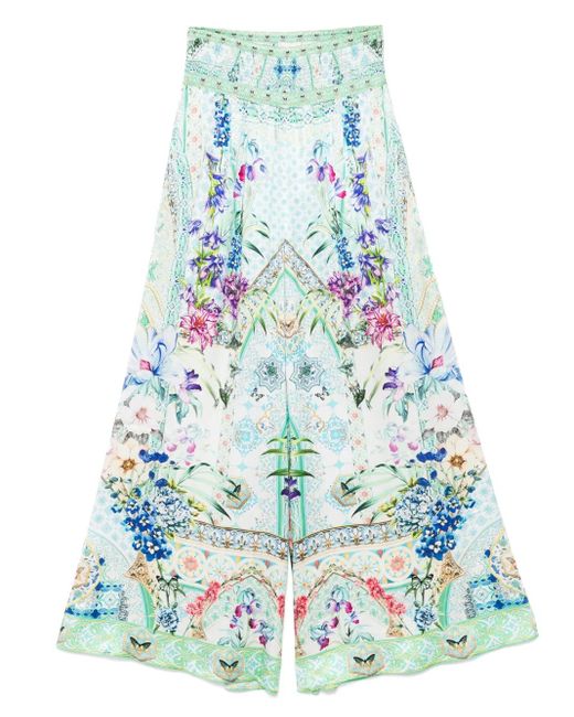 パンツ Camilla Shirred Waist Pant With Floral SHIRRED WAIST PANT PETAL PROMISE LAND – CAMILLA