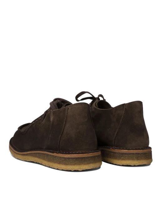 Astorflex Brown Lace-Up Suede Loafers for men