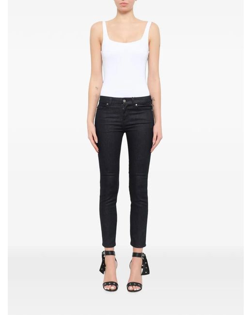 McQueen Blue Belt-Loop Bottuned Jeans
