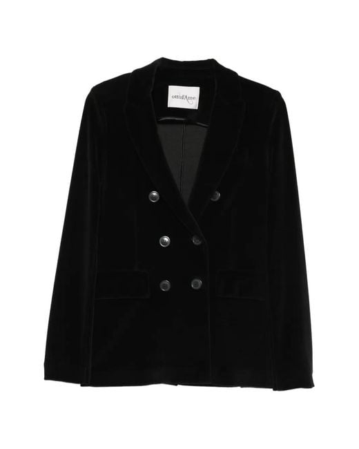 Ottod'Ame Black Double-Breasted Blazer