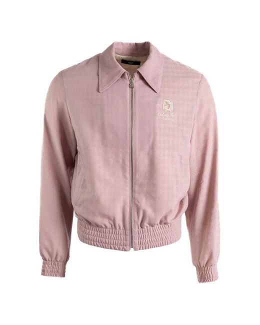 Amiri Pink Logo-Appliqué Bomber Jacket for men