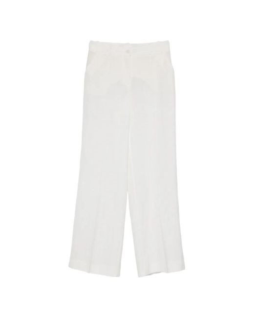 P.A.R.O.S.H. White Rania Tailored Trousers