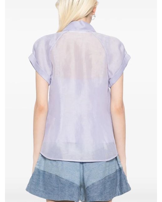 Zimmermann Purple Crush Fitted Blouse