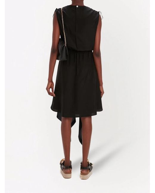 J.W. Anderson Black Asymmetric-Hem Midi Dress
