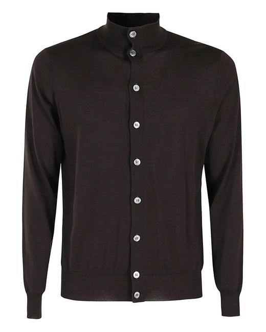 FILIPPO DE LAURENTIIS Black Cardigan À Boutonnière for men