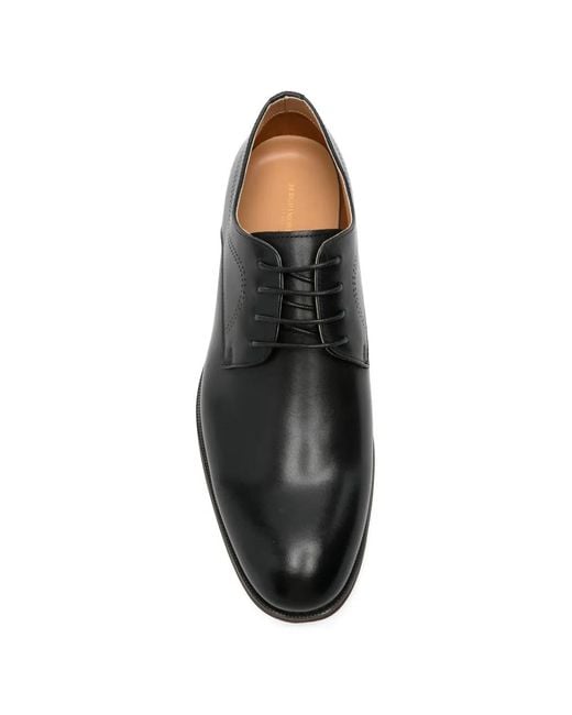 SERGIO MORETTI FIRENZE Black Perforated-Detail Lace-Up Fastening Derby Shoes for men