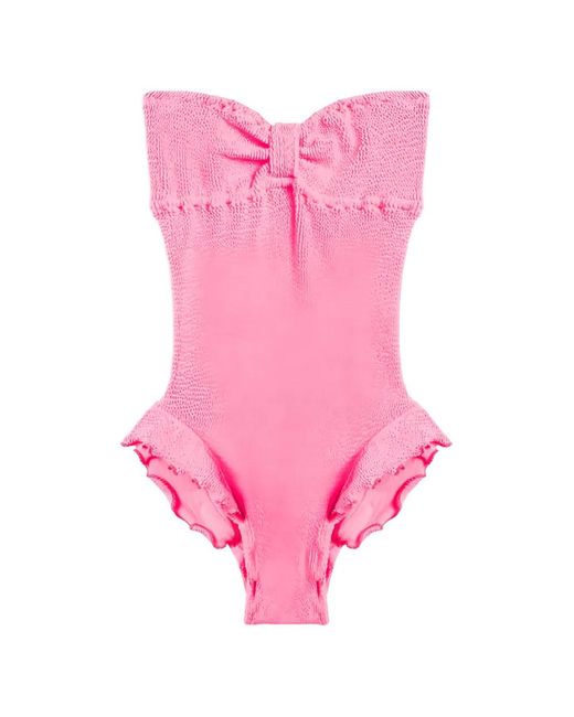 Reina Olga Pink Laila Ruffled Swimsuit