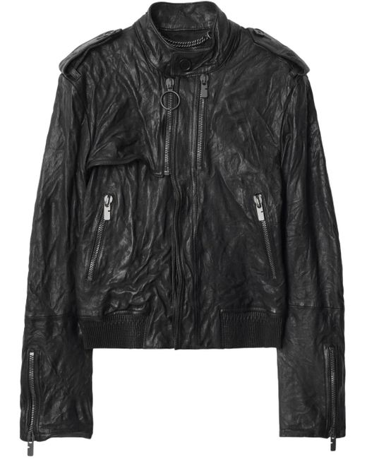 Burberry Leren Bikerjack in het Black
