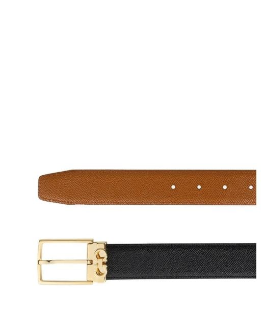 Ferragamo White Reversible And Adjustable Gancini Belt for men
