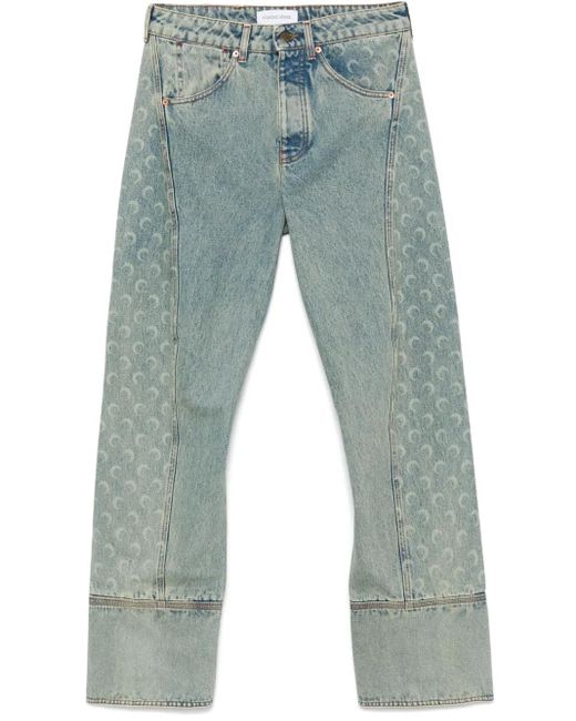 MARINE SERRE Blue Moon Laser Jeans
