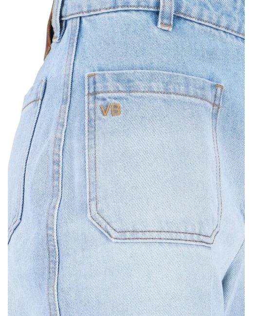 Victoria Beckham Blue Patch-Pocket Jeans