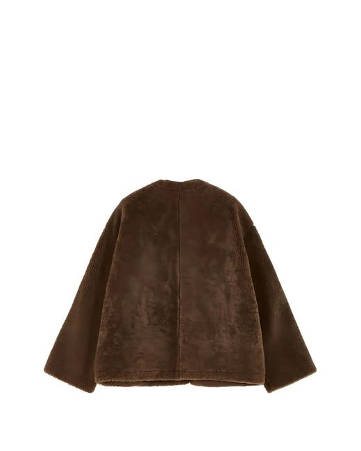 The Row Brown Round-Neck Long-Sleeves Jacket