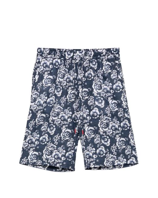 Short À Fleurs Kiton pour homme en coloris Blue