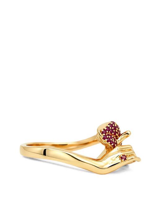 Di Volpe Metallic Bellissimo Ruby-Embellished Ring