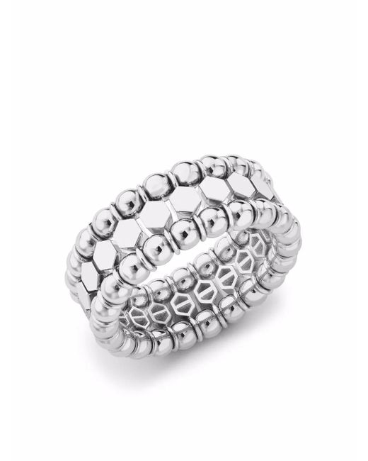 Pragnell White 18Kt Bohemia Three-Row Ring