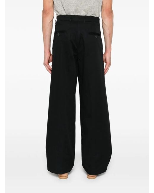 Amaranto Black Belt-Loops Trousers for men