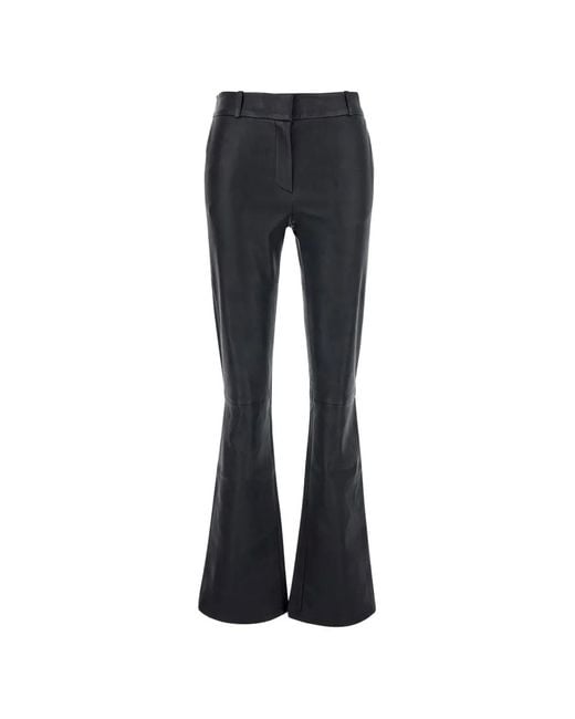 Arma Black Leather Flared Trousers