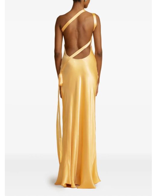 yellow lace prom dresses A Line V Neck Backless Yellow Lace Long Prom Dresses PSK552 US2 / Custom Color