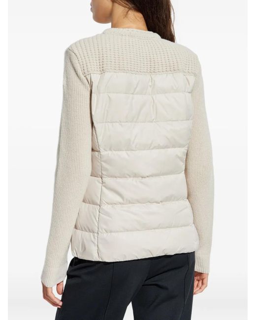 Moncler Geribbeld Vest Met Zakken in het Natural