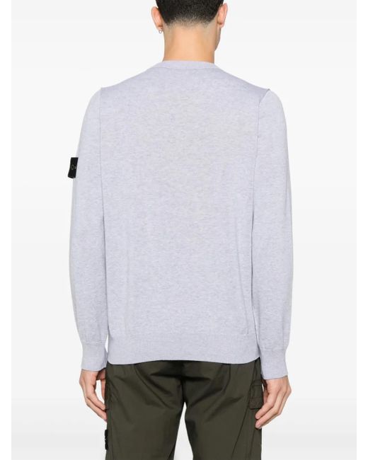 メンズ Stone Island コンパスバッジ セーター White