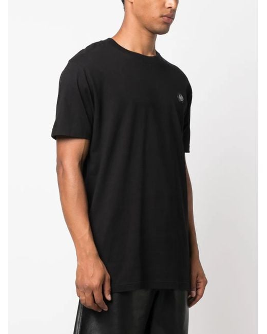 Philipp Plein Black Skull&Bones-Print Cotton T-Shirt for men