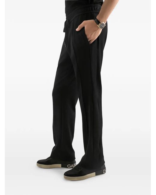 Dolce & Gabbana Black Drawstring-Waistband Track Pants for men