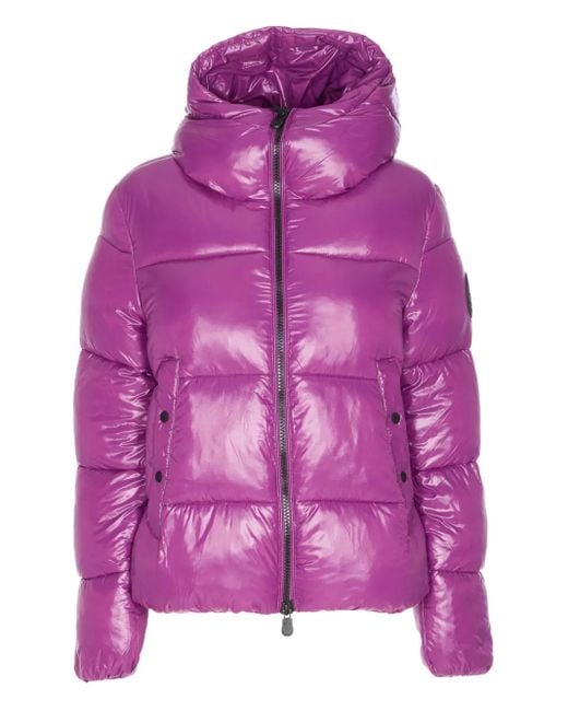 Save The Duck Purple Padded Hooded Jacket