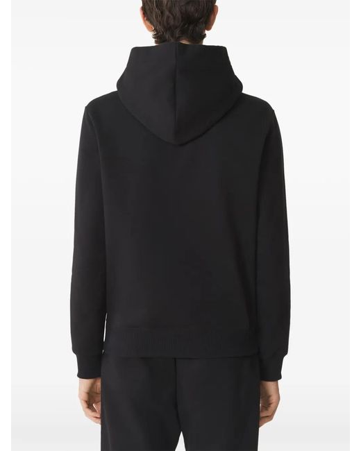 Lanvin Black Embroidered Logo Hoodie for men