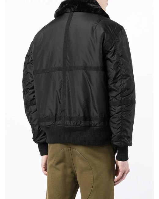Alpha Industries Black Logo-Patch Zip-Up Jacket for men