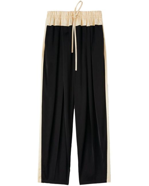 Pantalones de chándal rectos con cordones Jil Sander de color Black