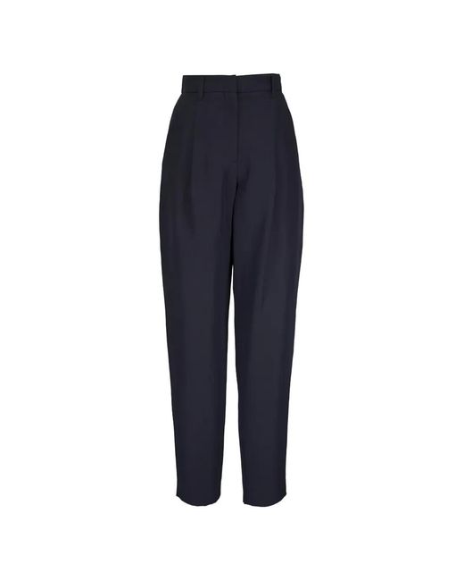 Dorothee Schumacher Blue Pleated Tapered Trousers