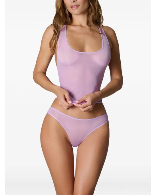 Maison Close Purple Double Sens Sheer Briefs