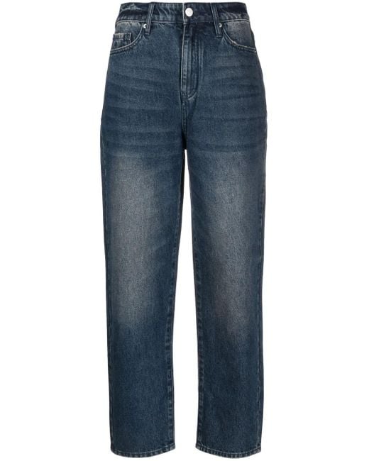 ARMANI EXCHANGE ダメージ ストレートジーンズ Blue