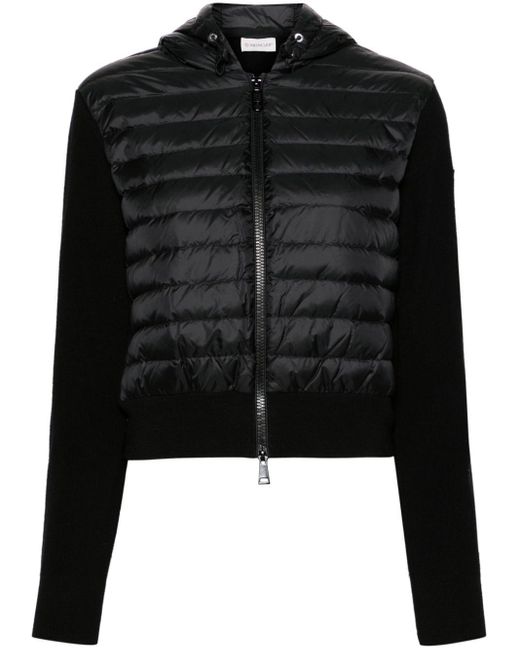 Moncler Black Quilted Hooded Down Jacket