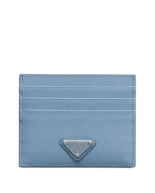 Prada Blue Textured Leather Cardholder