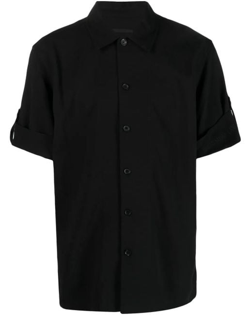 Helmut Lang Black Short-Sleeve Button-Up Shirt for men