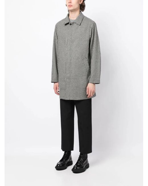 The Power for the People Gray Wool Dogtooth Pattern Coat for men