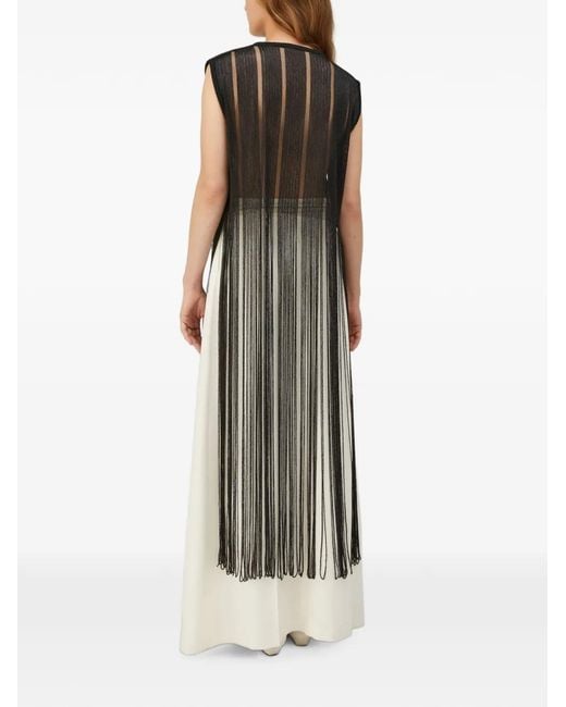 RETORI Black Embroidered Fringed Vest