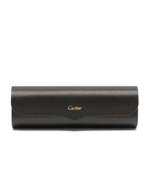 Cartier Metallic Rectangle-Frame Rimless Sunglasses