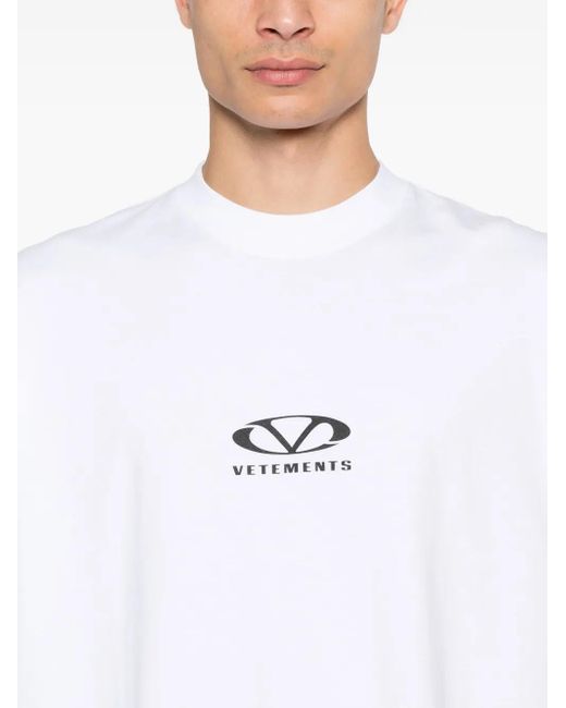 Vetements White Logo-Print T-Shirt